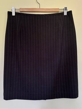 Calvin Klein Charcoal Gray Pinstripe Pencil Skirt